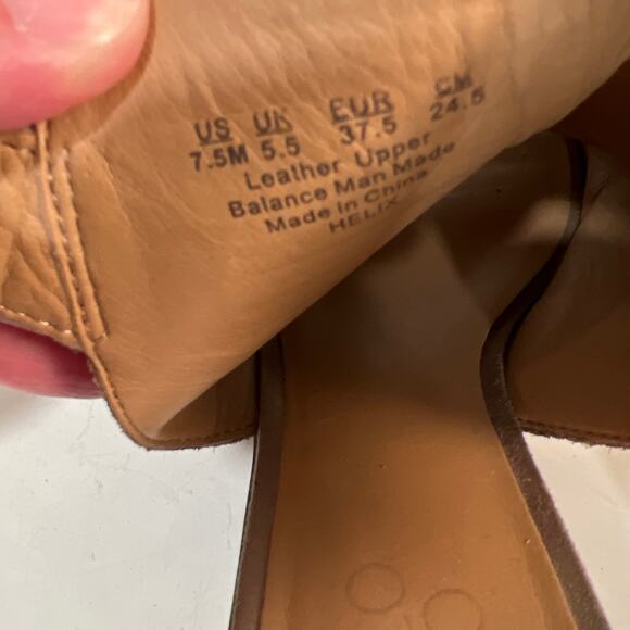 FRANCO SARTO Leather Suede Tan Brown Open Toe 3" Block Heels size 7.5 - Picture 7 of 9